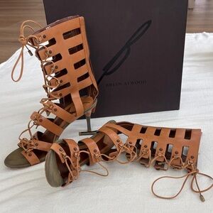 Brian Atwood Brown Gladiator Heels